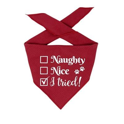 Naughty Nice I Tried  Holiday Dog Bandana