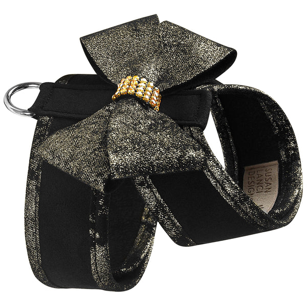 Black Glitzerati Nouveau Bow Tinkie Harness with Black Glitzerati Trim