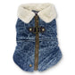 Furry Runner Dog Coat - Denim