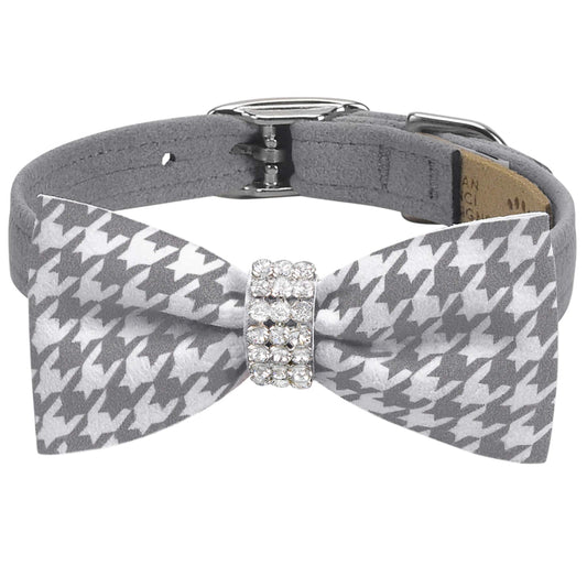 Giltmore Platinum Houndstooth Bow Tie 1/2" Collar