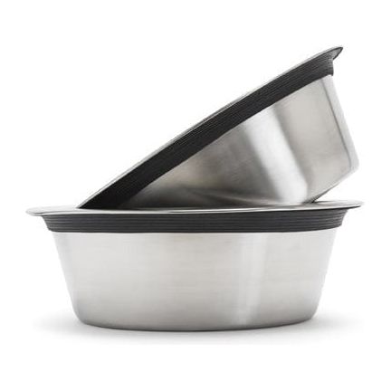 Food-Grade Stainless Steel Dog Bowl with Rubber Rim