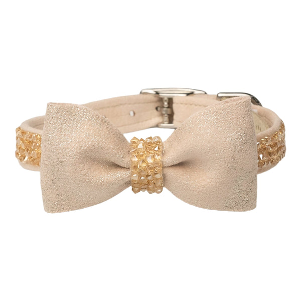 Gold Puparoxy Champagne Glitzerati Bow Tie 1/2 Collar