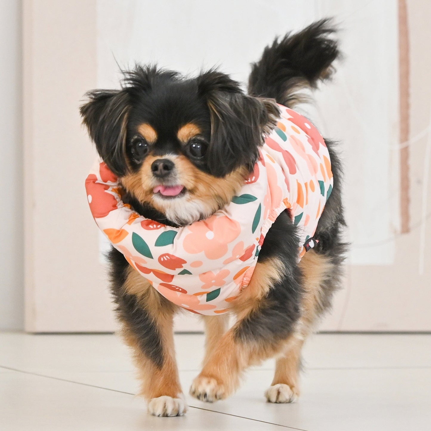 HIBISCUS DOG COAT - ORANGE