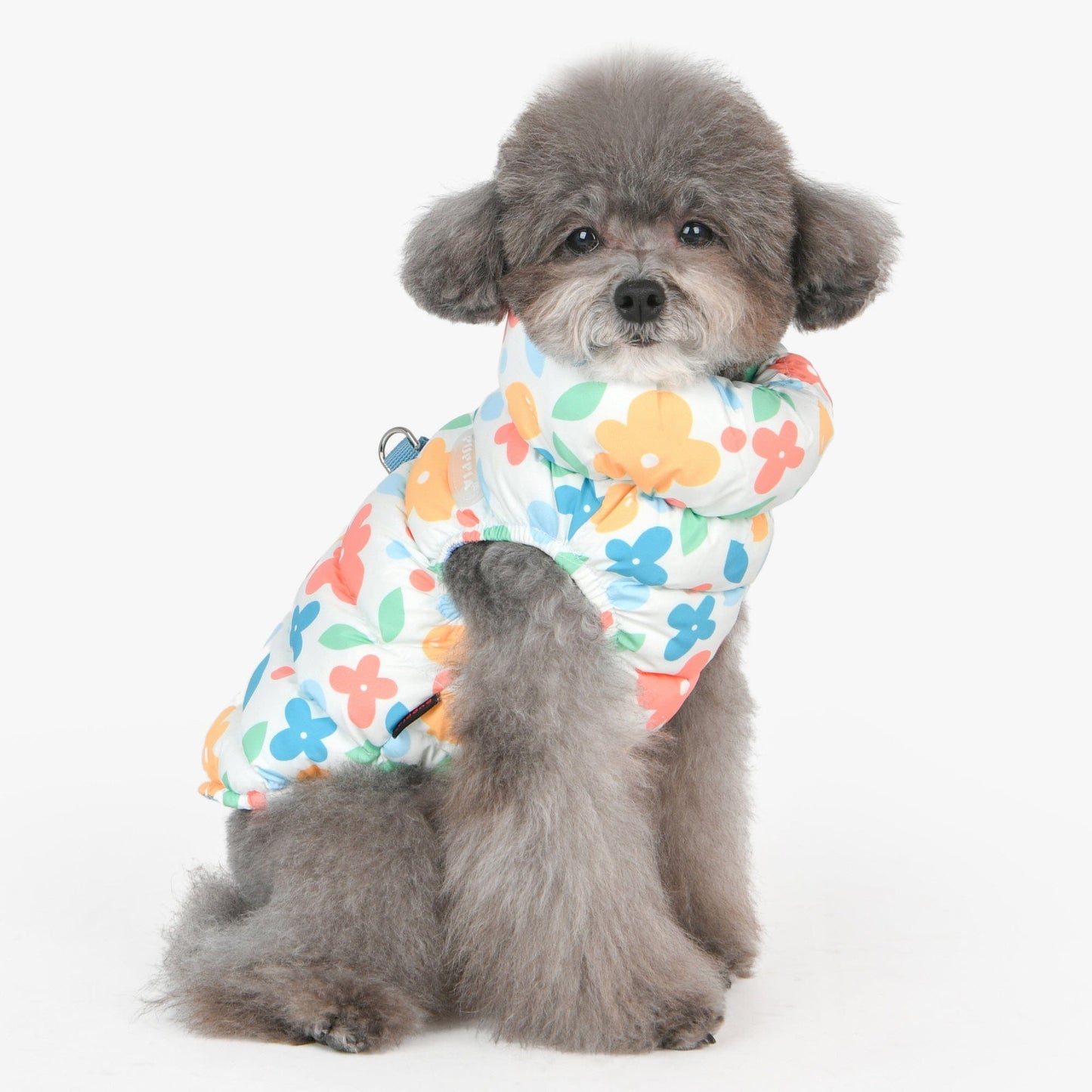 HIBISCUS DOG COAT - SKY BLUE