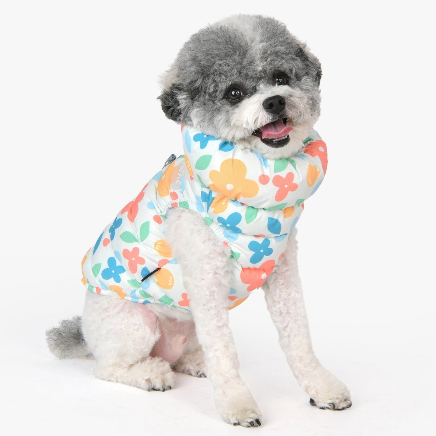 HIBISCUS DOG COAT - SKY BLUE