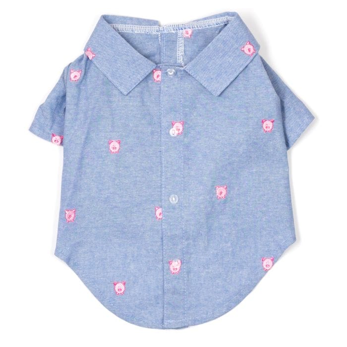 Chambray Wilbur the Pig Dog Shirt