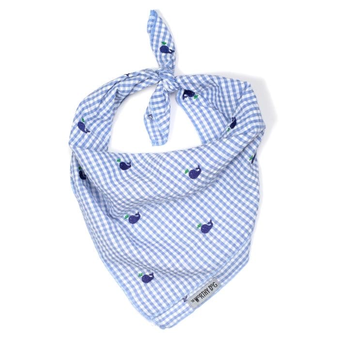 Gingham Whales Bandana