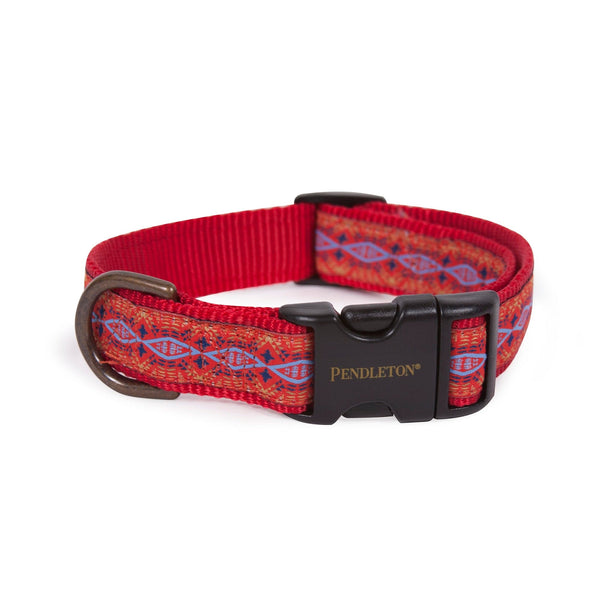 Pendleton Pet Classic Collar and Leash Collection - Diamond River Scarlet