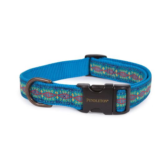 Pendleton Pet Classic Collar and Leash Collection - Diamond River Turquoise