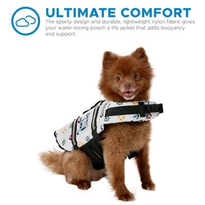 Dog Life Jacket - The Paws Aboard Dog Life Vest - Nautical