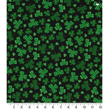 St. Patrick's Day Dog Bandana - Black with Shamrocks