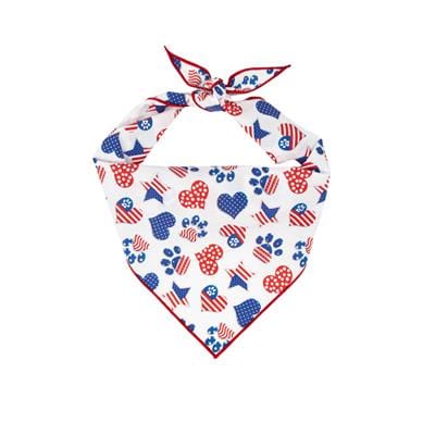 Patriotic USA Dog Bandana - Stars and Hearts