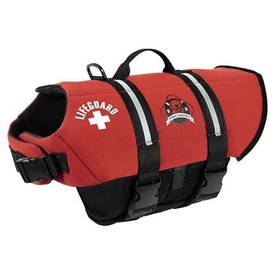 Dog Life Jacket - The Paws Aboard Dog Life Vest - Red Lifeguard