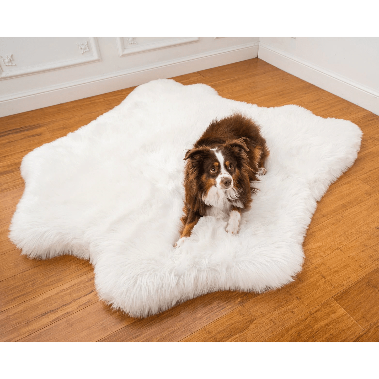 PupRug™ Animal Print Memory Foam Dog Bed - Polar Bear Faux Hide