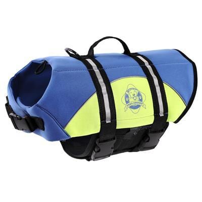 Dog Life Jacket - The Paws Aboard Dog Life Vest - Blue/Yellow Neoprene