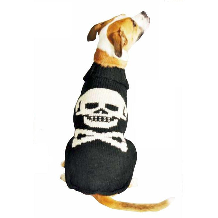 Black Skull Wool Dog Sweater