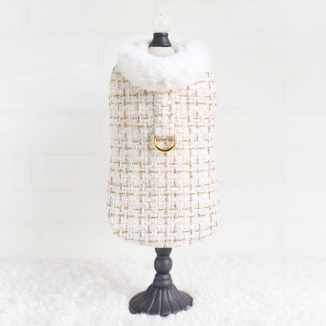 Chantel Tweed Dog Coat Cream