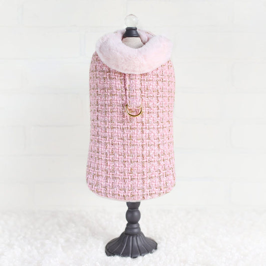 Chantel Tweed Dog Coat Pink