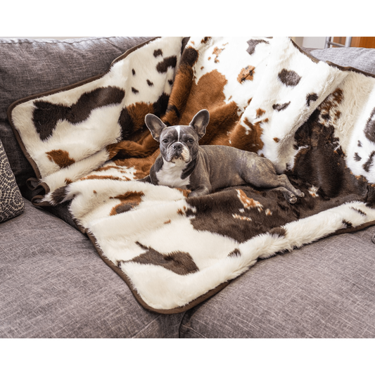 PupProtector™ Waterproof Throw Blanket - Brown Faux Cowhide