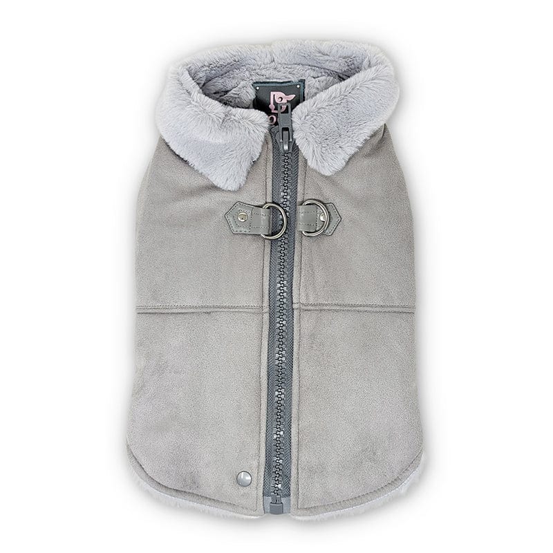 Furry Runner Dog Coat - Gray