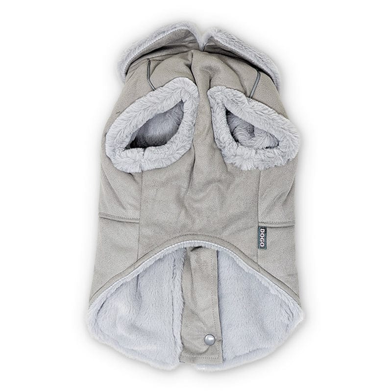 Furry Runner Dog Coat - Gray