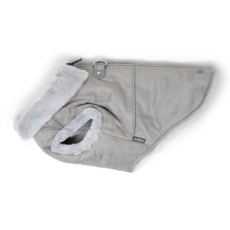 Furry Runner Dog Coat - Gray