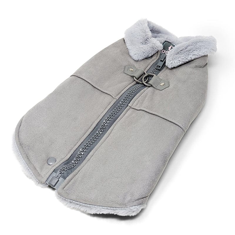 Furry Runner Dog Coat - Gray