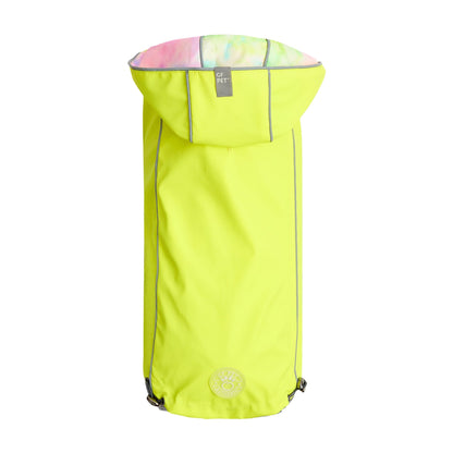 GF Pet - Reversible Raincoat - Neon Yellow with Tie Dye