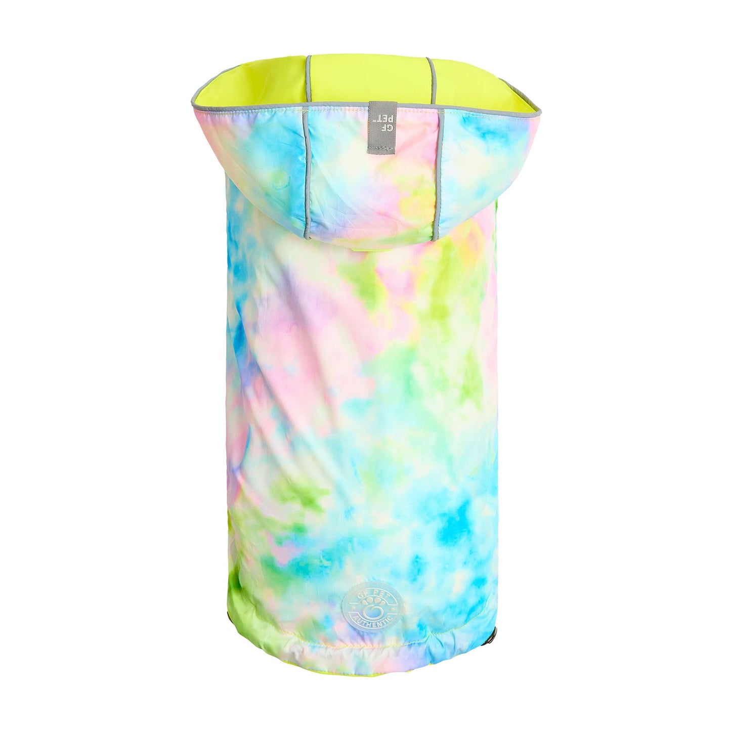 GF Pet - Reversible Raincoat - Neon Yellow with Tie Dye