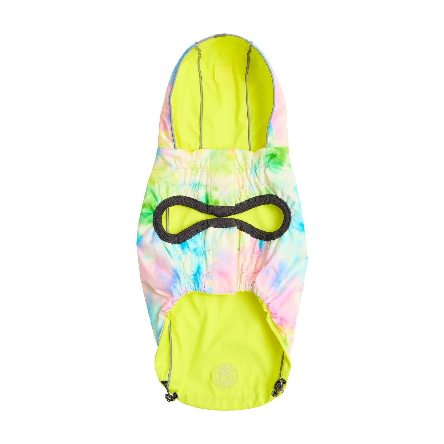 GF Pet - Reversible Raincoat - Neon Yellow with Tie Dye