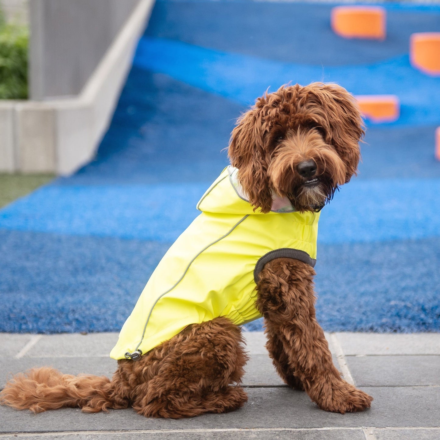 GF Pet - Reversible Raincoat - Neon Yellow with Tie Dye