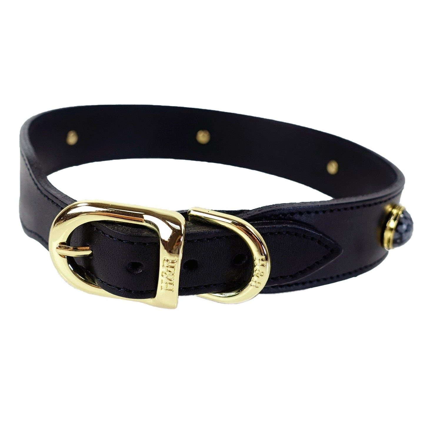 Au Naturale in Jet Black & Black Onyx Dog Collar