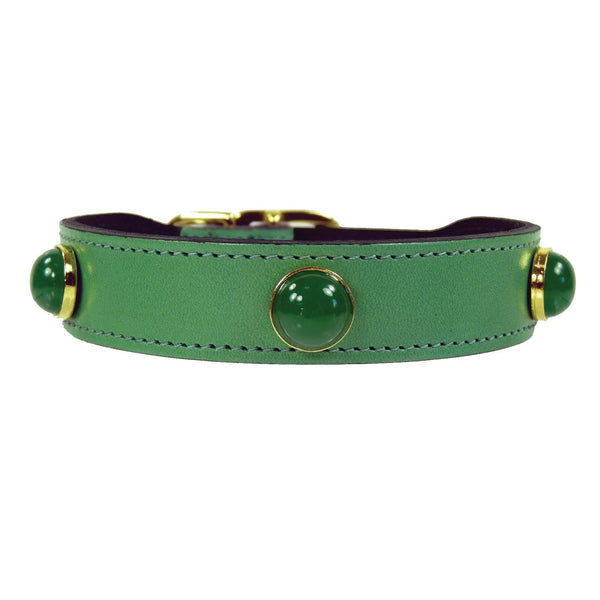 Au Naturale in Kelly Green & Chrysoprase Dog Collar