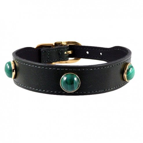 Au Naturale in Hunter Green & Malachite Dog Collar