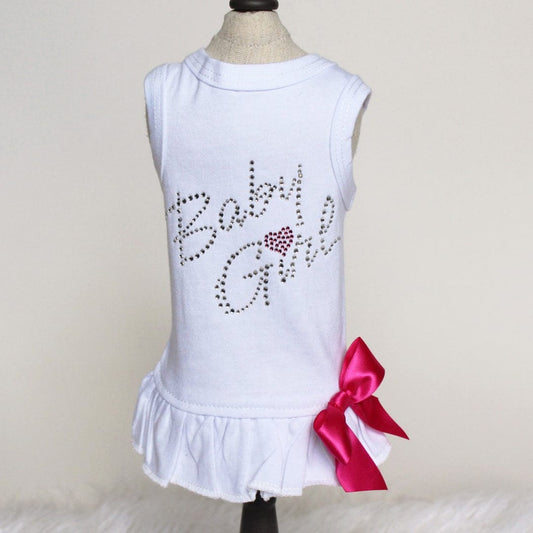 Baby Girl Dog Dress -White