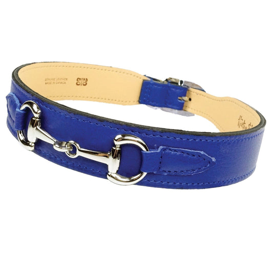 Belmont in Cobalt Blue & Nickel Dog Collar