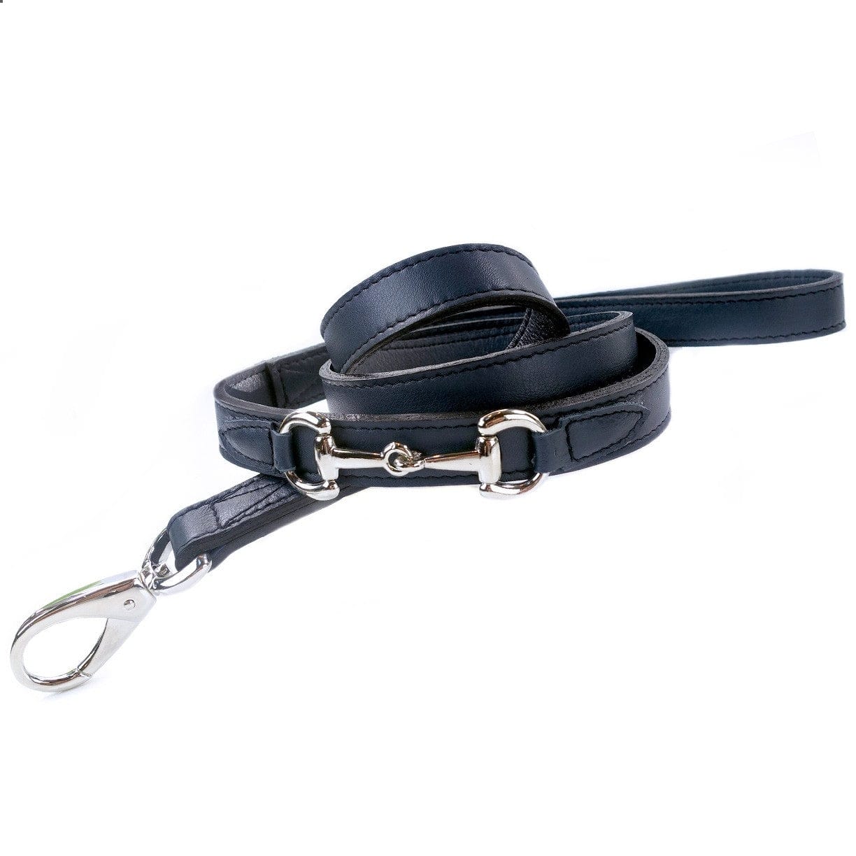 Belmont in French Navy & Nickel Dog Collar