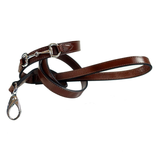 Belmont in Rich Brown & Nickel Dog Collar