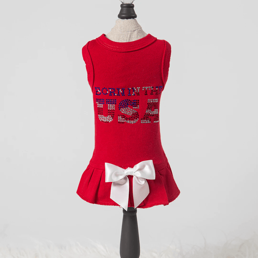 Born in the USA Dog Dress - Red