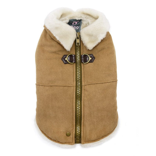 Furry Runner Dog Coat - Brown