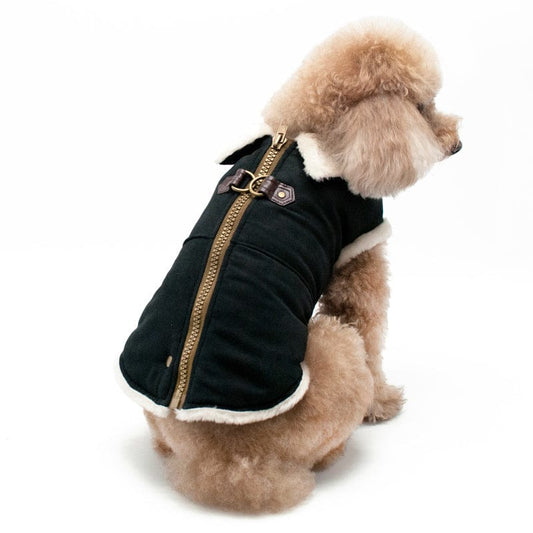 Furry Runner Dog Coat - Black