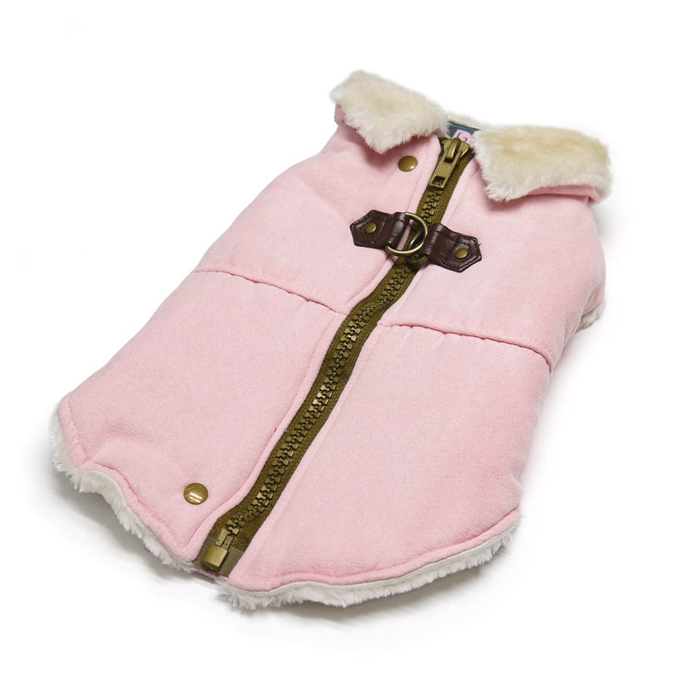 Furry Runner Dog Coat - Pink