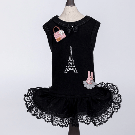 Paris Dog Dress - Black