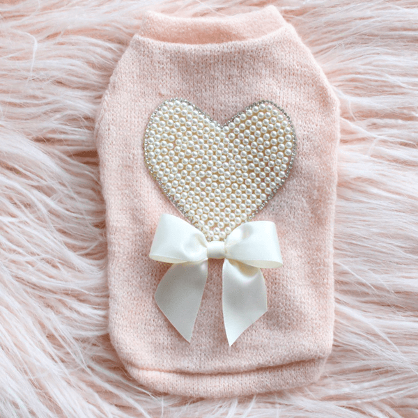 Pearl Heart Dog Sweater