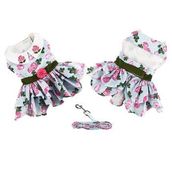 Pink Rose Harness Dress with Matching Leash