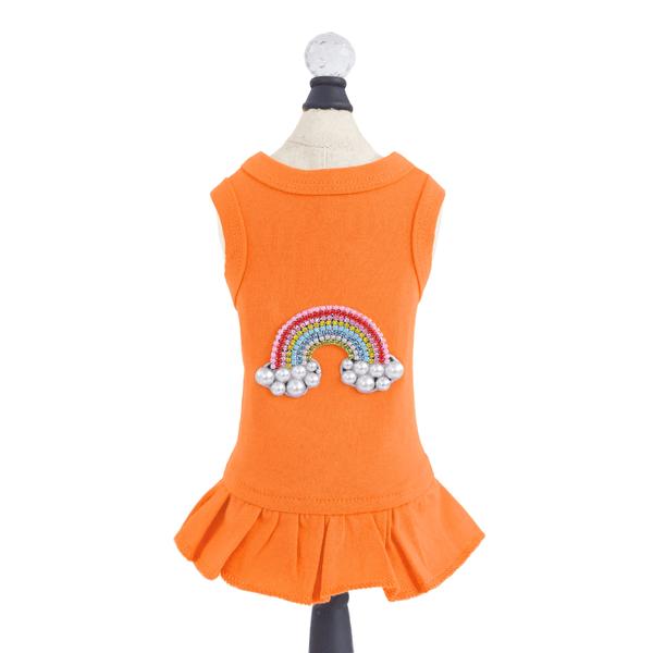 Rainbow Dog Dress - Orange