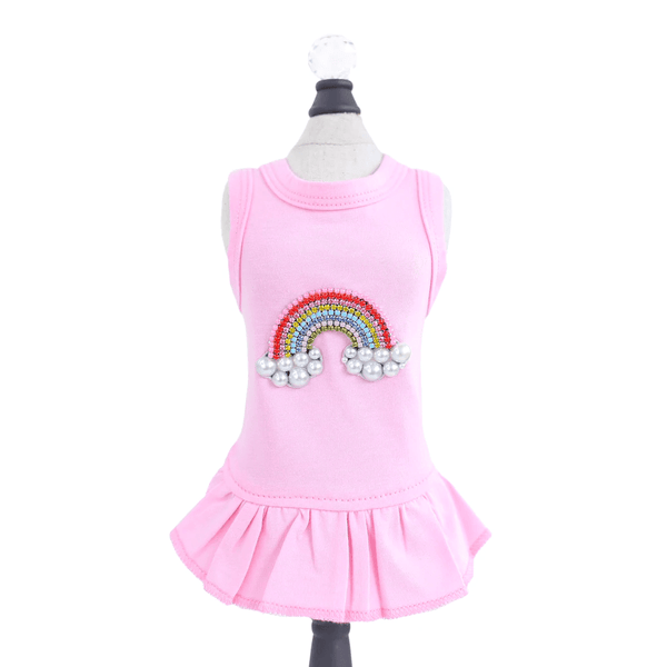 Rainbow Dog Dress - Pink