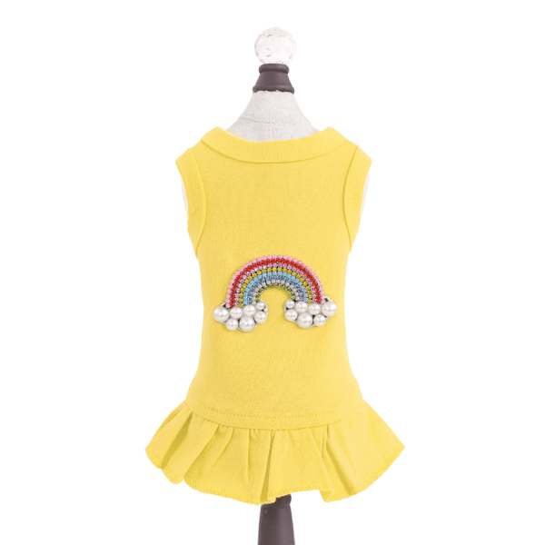 Rainbow Dog Dress - Yellow