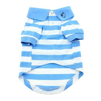 Striped Dog Polo - Blue Niagara and White