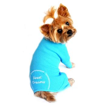 Sweet Dreams Thermal Dog Pajamas - Blue